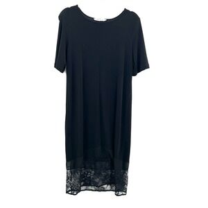 BCBGeneration‎ Black lace peek-a-boo shift Dress whimsigoth t-shirt slip goth S